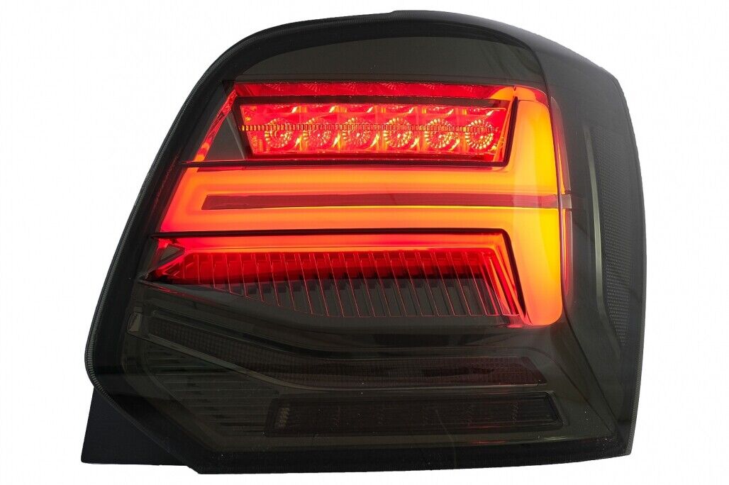 Coppia fari fanali posteriori TUNING POLO6R 09- neri LED freccia dinamica fumè