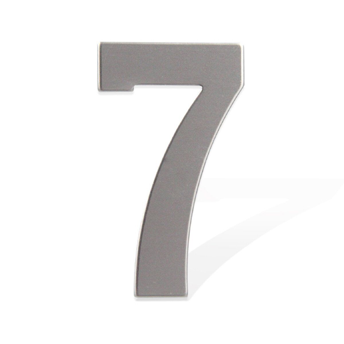 Numero Civico Adesivo 7 in Acciaio Inossidabile Colore Cromato 75mm <ul><li