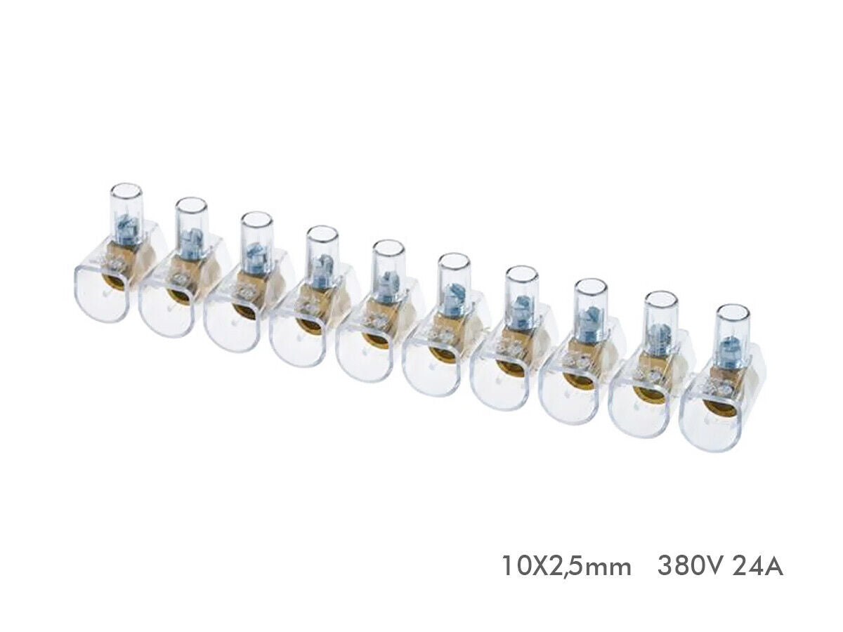 Morsettiera Volante 10X2.5mm Trasparente 380V 24A