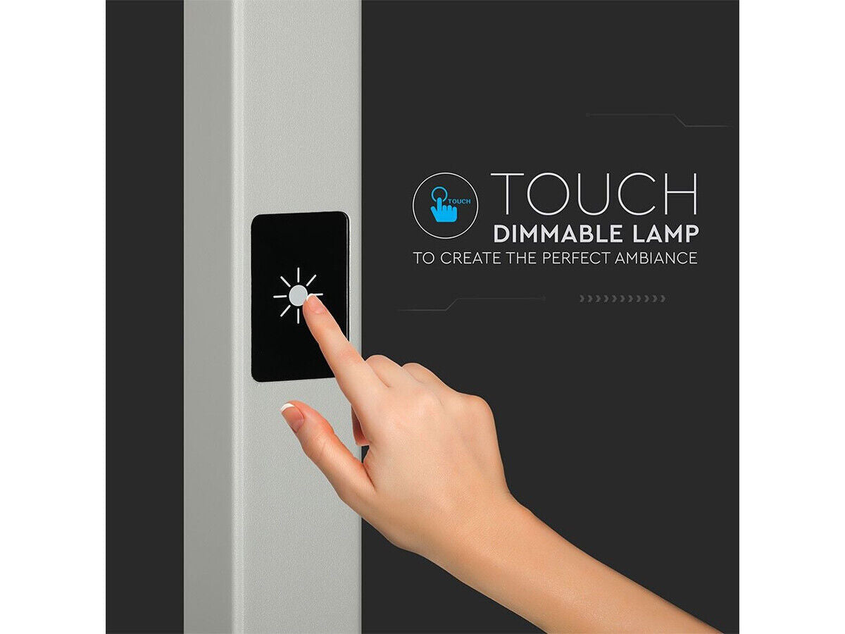 Piantana Lampada Led Da Terra Moderna Argento Con Touch Dimmerabile 80W Alta