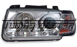 COPPIA FARI ANTERIORI Polo 6N 1995-99 dayline luci diurne drl CROMAT