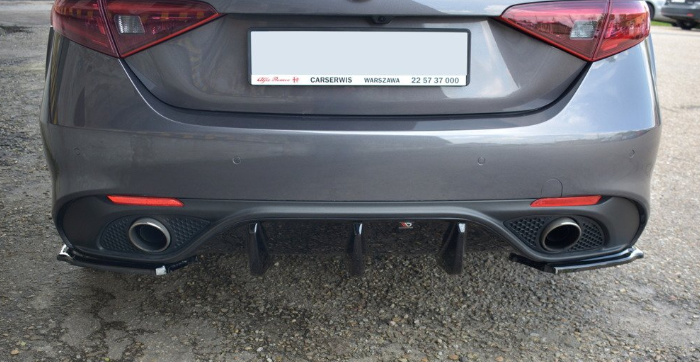 Diffusore Spoiler Sottoparaurti Posteriore Tuning Giulia Veloce Nero Satinato