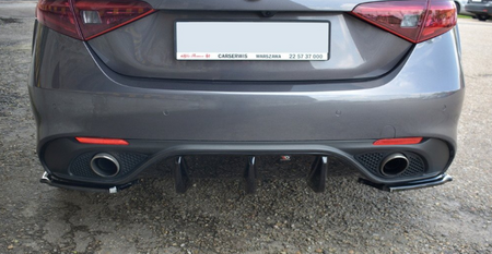 Diffusore Spoiler Sottoparaurti Posteriore Tuning Giulia Veloce Nero Satinato