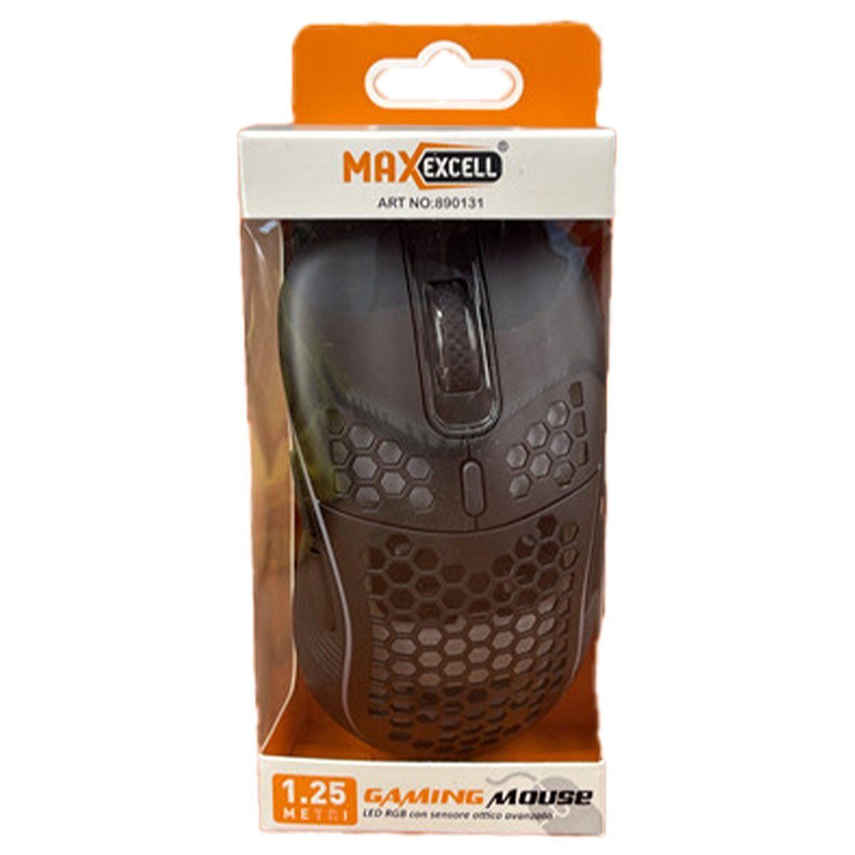 Mouse Ottico Ergonomico USB 2.0 Anti Sudore Retro Illuminato Colori RGB Casuale