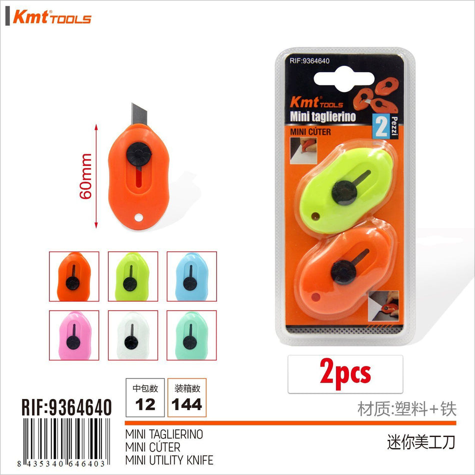 2 Pezzi Mini Taglierino Tascabile Cutter Coltelli Multiuso Portachiavi Colore