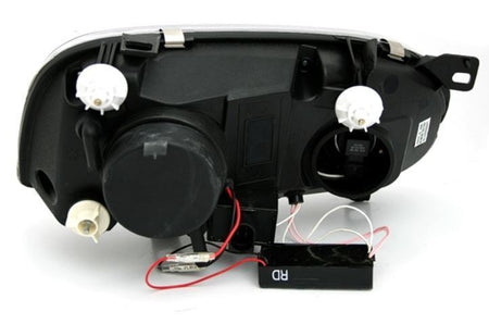 Coppia Fari Fanali Anteriori TUNING Golf 3 III Cromati H7/H9 CCFL Angel Eyes