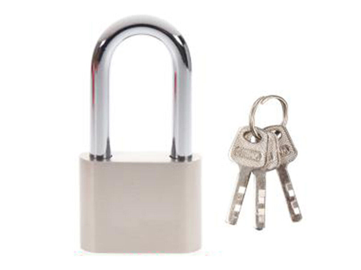 Lucchetto Con Arco Lungo 30mm 3 Chiavi In Acciaio inox peso 80gr