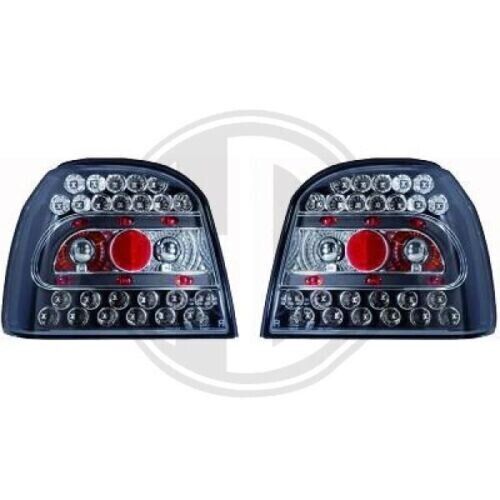COPPIA SET FARI FANALI POSTERIORI TUNING GOLF 3 91-97 BERLINA LED NERI
