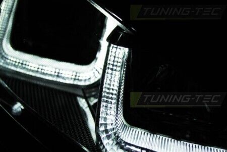 Coppia Fanali Fari Anteriori Tuning LED DRL Golf VII 7 nero cromo Alogeni H7