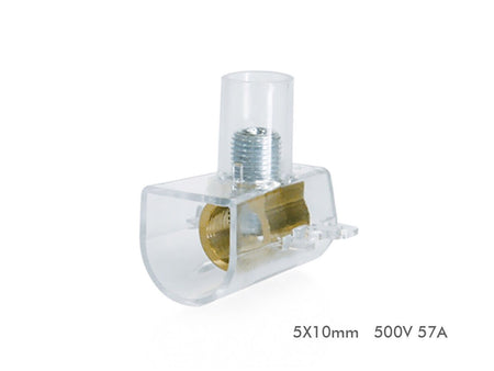 Morsettiera Volante 5X10mm Trasparente 500V 57A <ul><li>Morsetto Elettrico