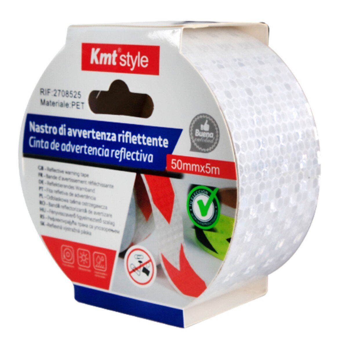 Nastro Adesivo Riflettente 50mm X 5MT Bianco Catarifrangente Ad Alta