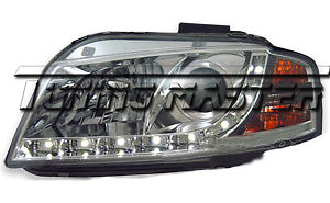 A3 8P 2003 - 2008 coppia Fari fanali anteriori dayline luci diurne tuning