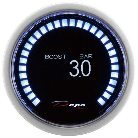 Manometro Strumento 52mm DEPO Pressione Turbo -1+3 BAR DIGITALE 30 OLED DISPLAY