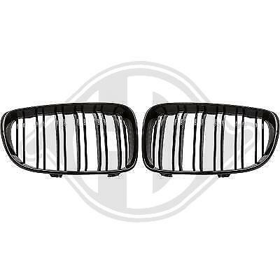 GRIGLIA ANTERIORE SERIE 1 E81 E82 E87 E88 M LOOK COPPIA CALANDRE NERE LUCIDE