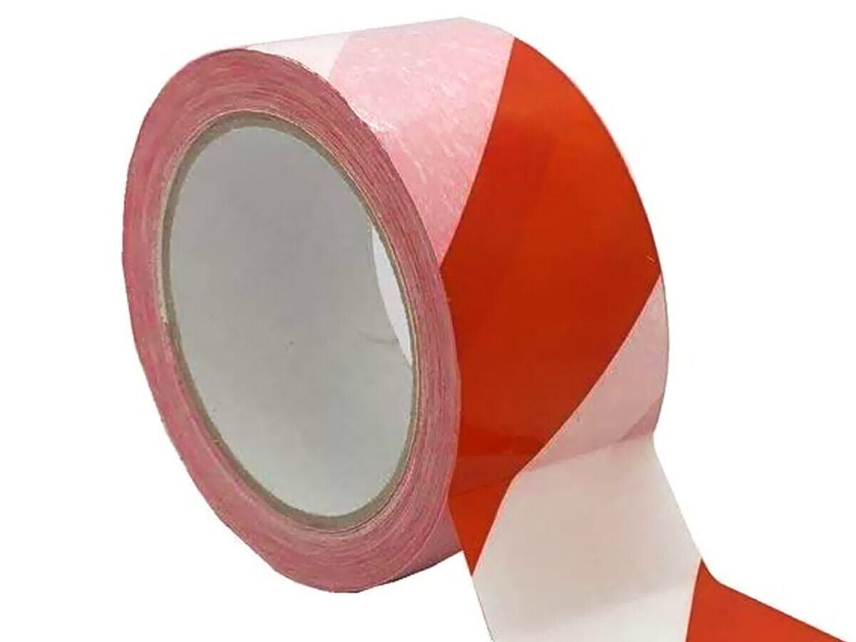 Nastro Adesivo Segnalatico PPL Bianco Rosso 50mm X 50mt <ul><li>Alta Visibilità
