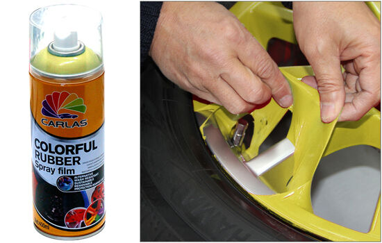 Pellicola SPRAY Adesiva Removibile (tipo plast dip) Vernice Wrap GIALLO 400ml