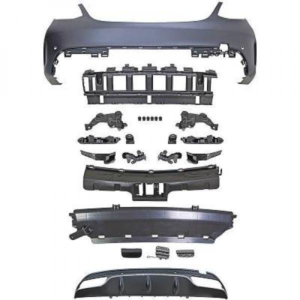 Paraurti posteriore TUNING AMG Classe C W205 berlina 2014-> abs verniciabile