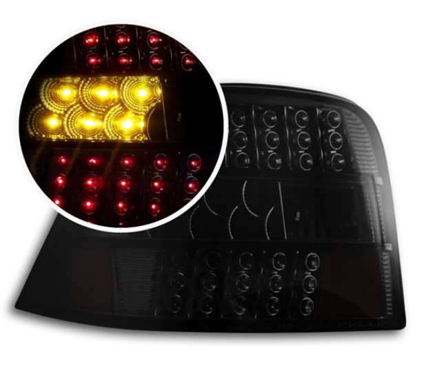 Coppia Set Fari Fanali posteriori Tuning a LED Golf IV 4 Neri Berlina