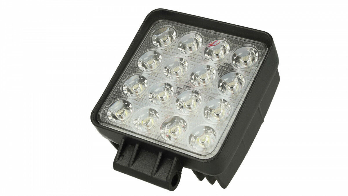 Faro Led Supplementare Profondita 12V 24V 36V 48V 60V 48W Quadrato Super Lumino