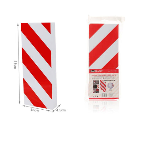 Pannelli Adesivi Antiurto Strisce Bianco e Rosso Paraurti Paracolpi Paraspigoli