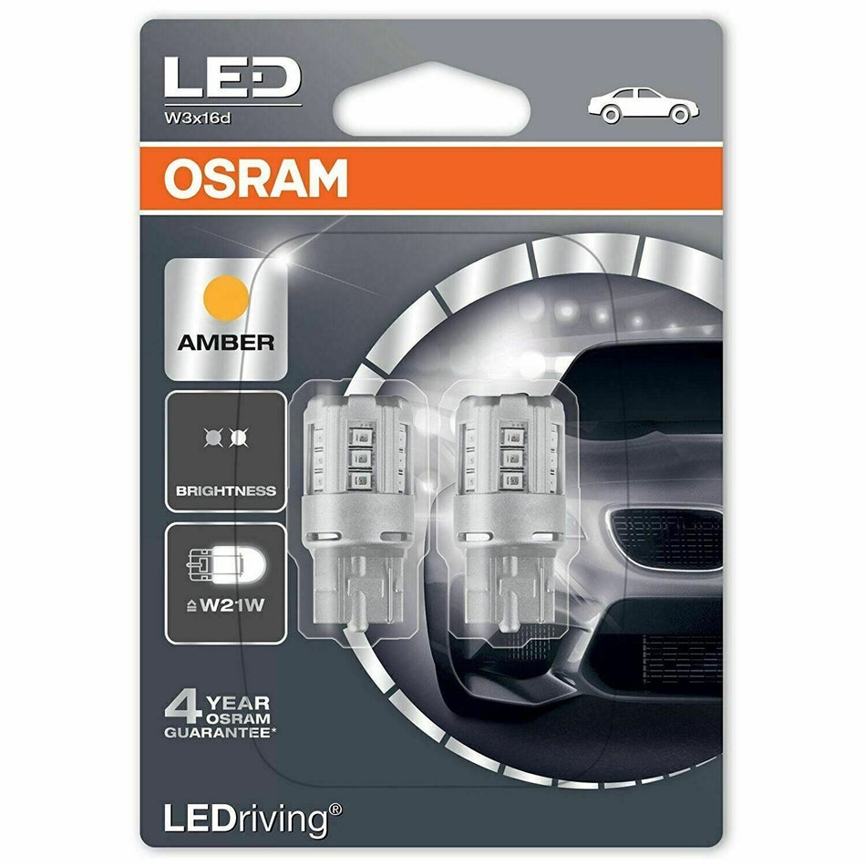 COPPIA Lampade Lampadine OSRAM LEDriving w21w w3x16d 12v AMBRA