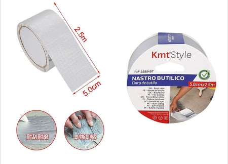 Nastro Butilico Sigillante Impermabile 50mm X 250cm Grigio Argento <ul><li>Il