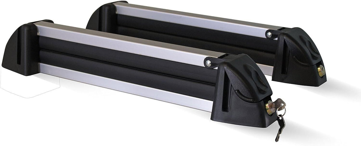 =OFFERTA=MENABO White Bear Portasci Barra con fissaggio barre tetto Per 4 Coppie