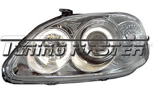 Civic Fari anteriori con 2 anelli Angel Eyes