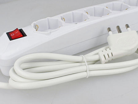 Multipresa Ciabatta Elettrica 6 Posti 10/16A Schuko Cavo 1,5 Metri Max 3500W