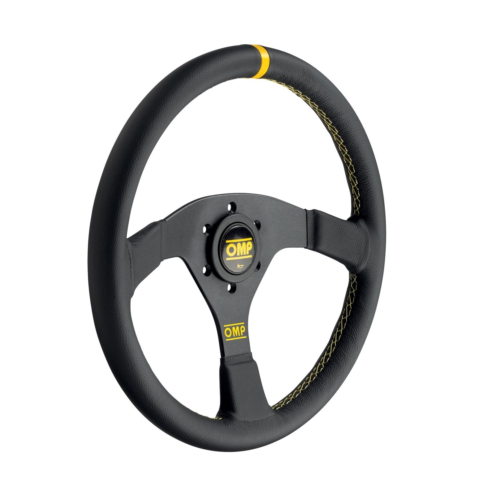 OMP VOLANTE VELOCITA' PELLE LISCIA DIAMETRO 350MM 3 RAZZE  NERO CON CLACSON