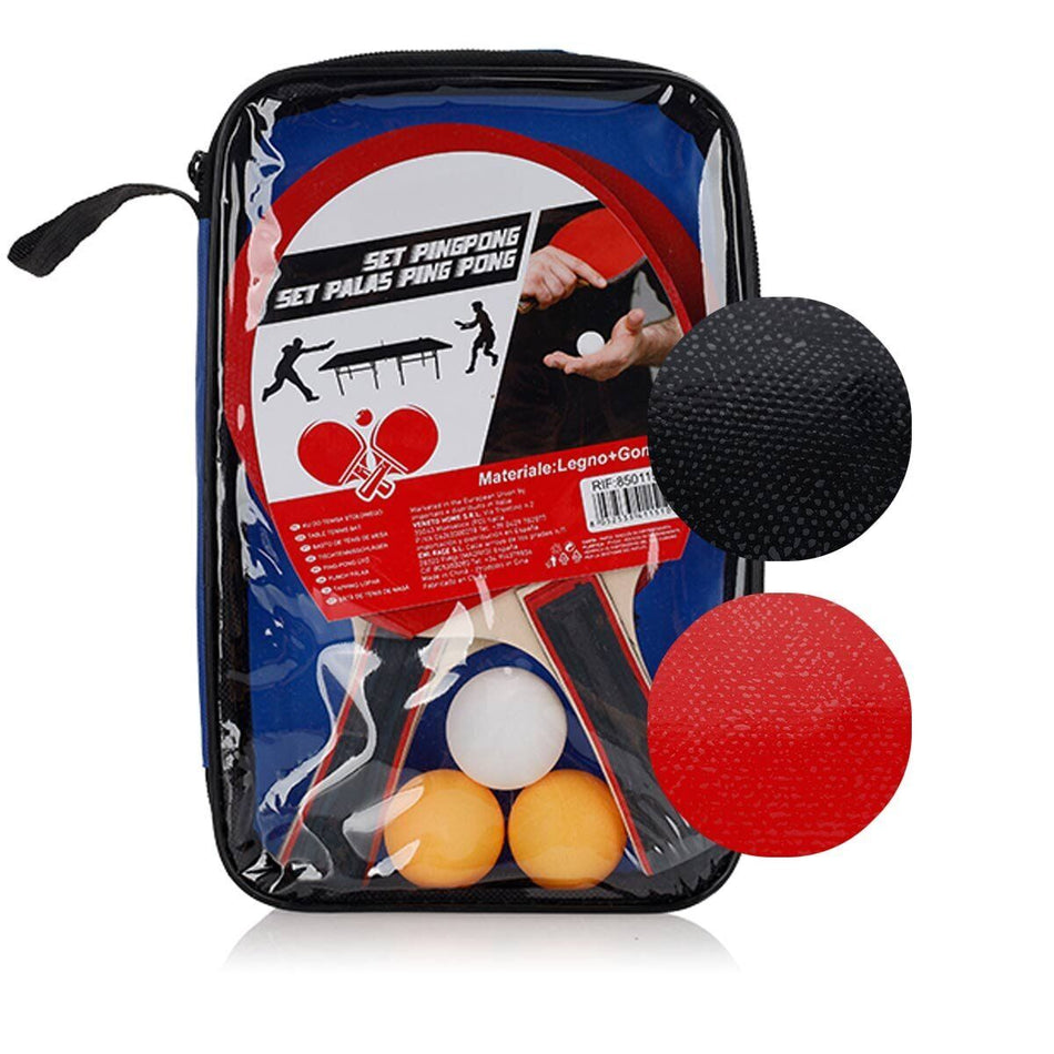 Confezione Ping Pong 2 Racchette in Legno piu 3 Palline Set Tennis da Tavolo