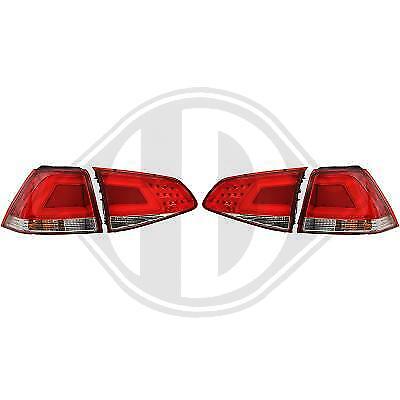 Coppia Set Fari Fanali Posteriori Golf VII 7 LED LIGHTBAR ROSSI