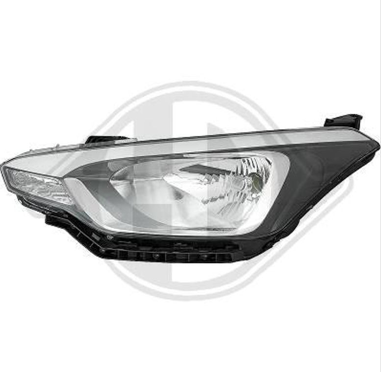 Faro fanale anteriore sinistro i20 15- 5 porte DEPO H4 nero per reg elet