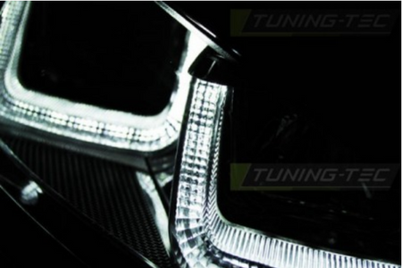 Coppia Fari Fanali Anteriori Tuning GOLF 7 VII 12-17 U-TYPE DRL Nero Linea CROMO