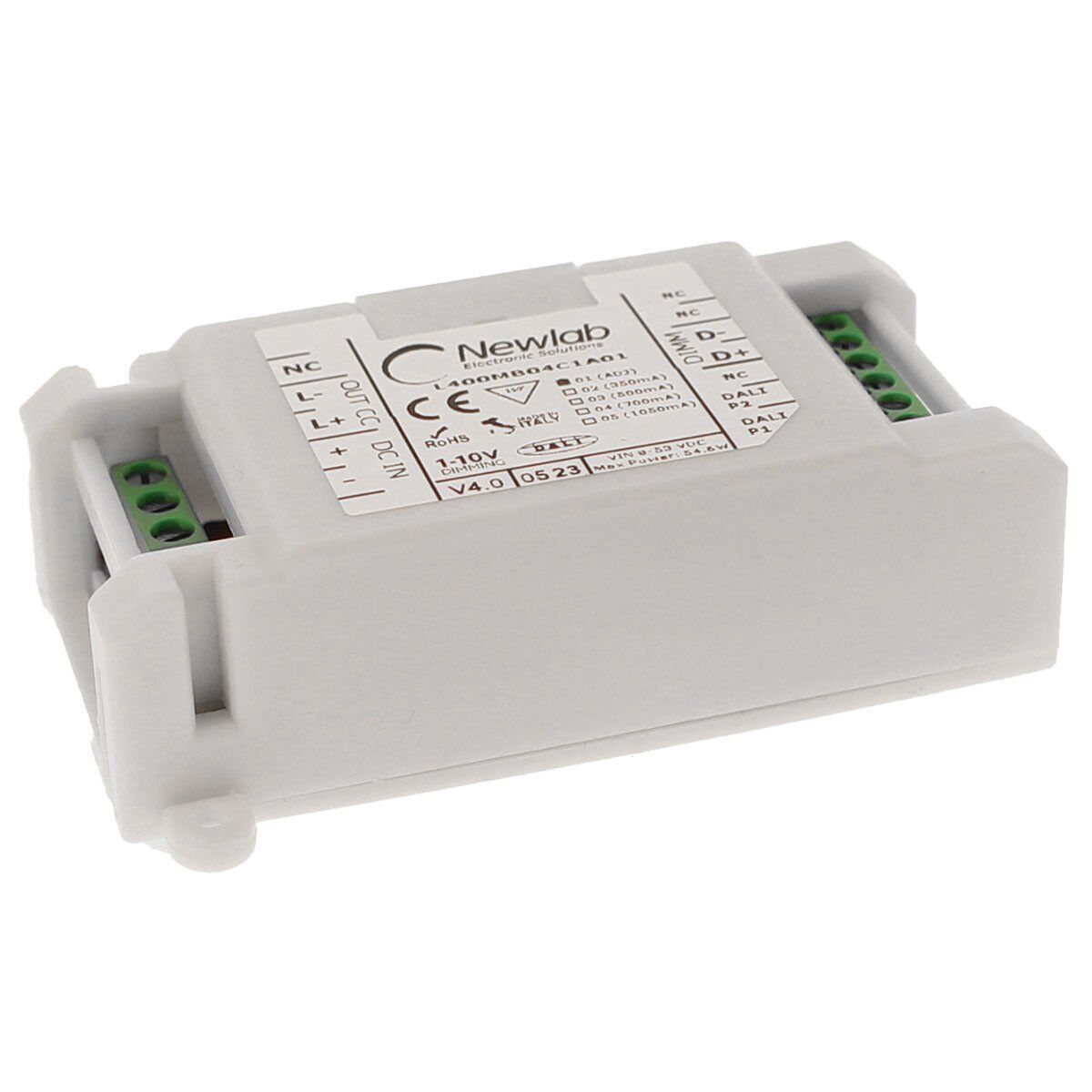 NEWLAB DALI-CC Dimmer Monocanale in Corrente Ingresso DALI PUSH POT 1-10V CC