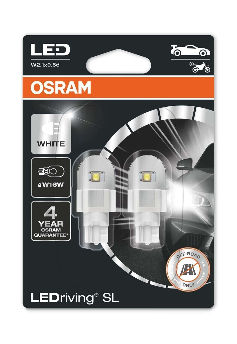 Coppia lampade Lampadine OSRAM LEDriving W16W W2.1x9.5d 12V 2W Bianche