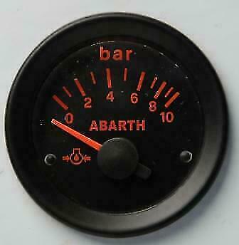 Manometro Strumento Road Retroilluminato Pressione Olio 0-10 BAR +SENSORE Rosso