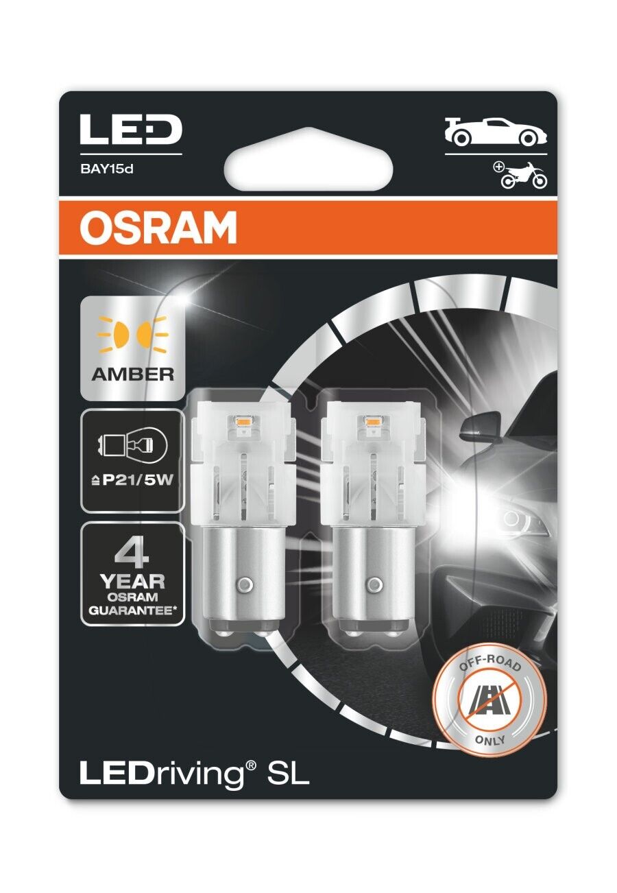Osram LEDriving® 7528DYP-02B 1,3W/12V BAY15d ≠ "P21/5W" Amber