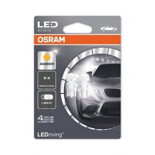 COPPIA Lampade Lampadine OSRAM LEDriving W5W W2.1x9.5D 1W 12V Ambra