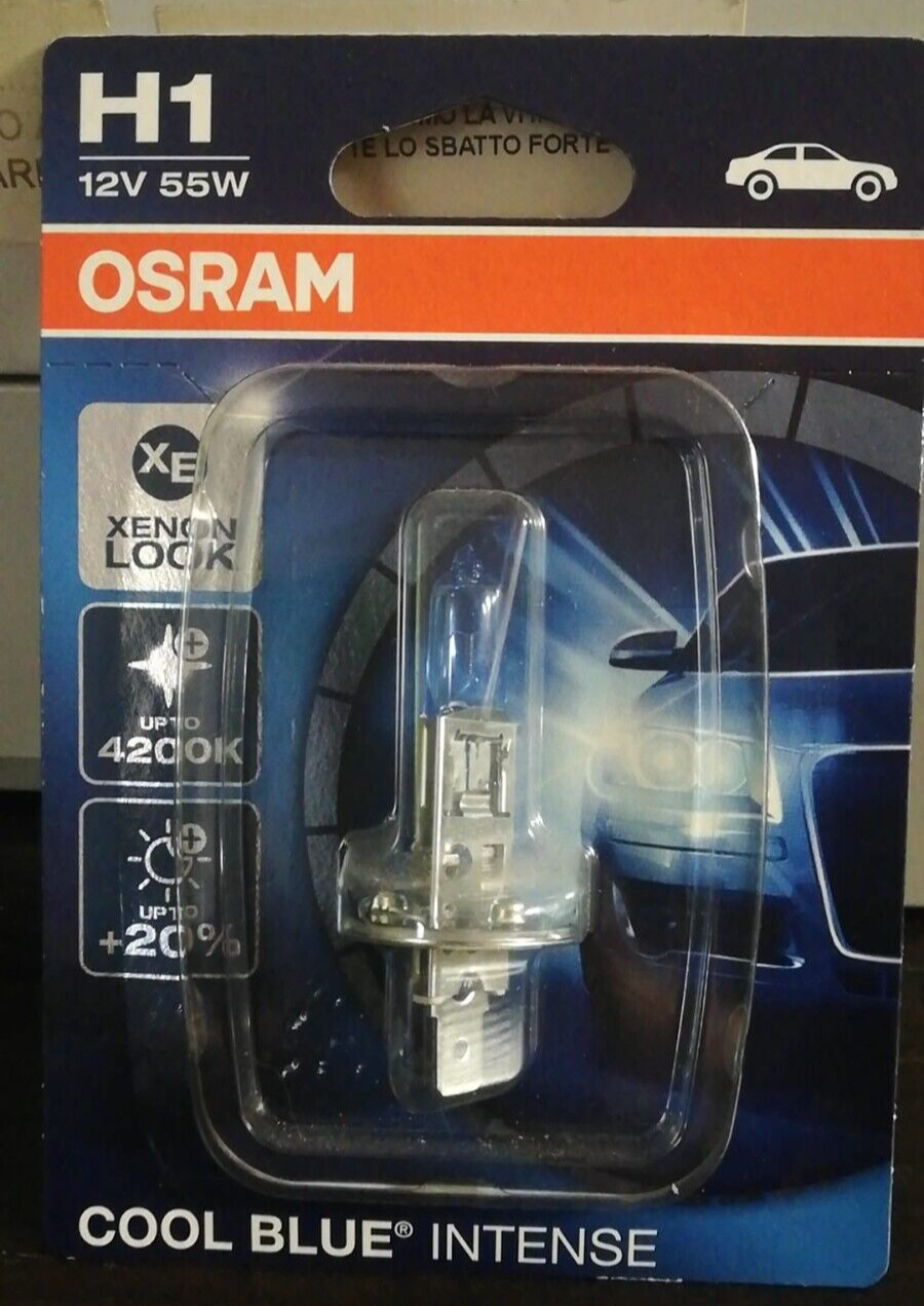 1 Lampada Lampadina Luce OSRAM COOL BLUE INTENSE H1 (P14.5s) 12V 55W