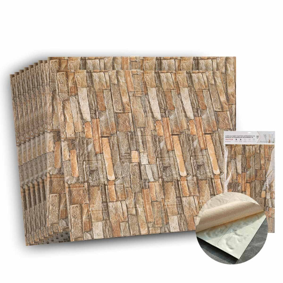 10 PZ Carta da Parati 3D Effetto Mattoni 05 Pannelli Autoadesivi Per Pareti
