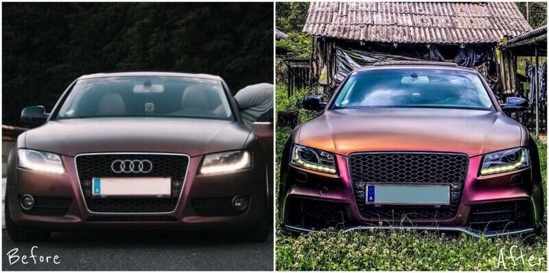 Paraurti Anteriore TUNING A5 8T 2007-2011 (Look RS5) con PDC/SRA in abs