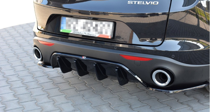 Diffusore Posteriore Tuning Stelvio 2016 Nero Satinato ( anche lucido carbonio)