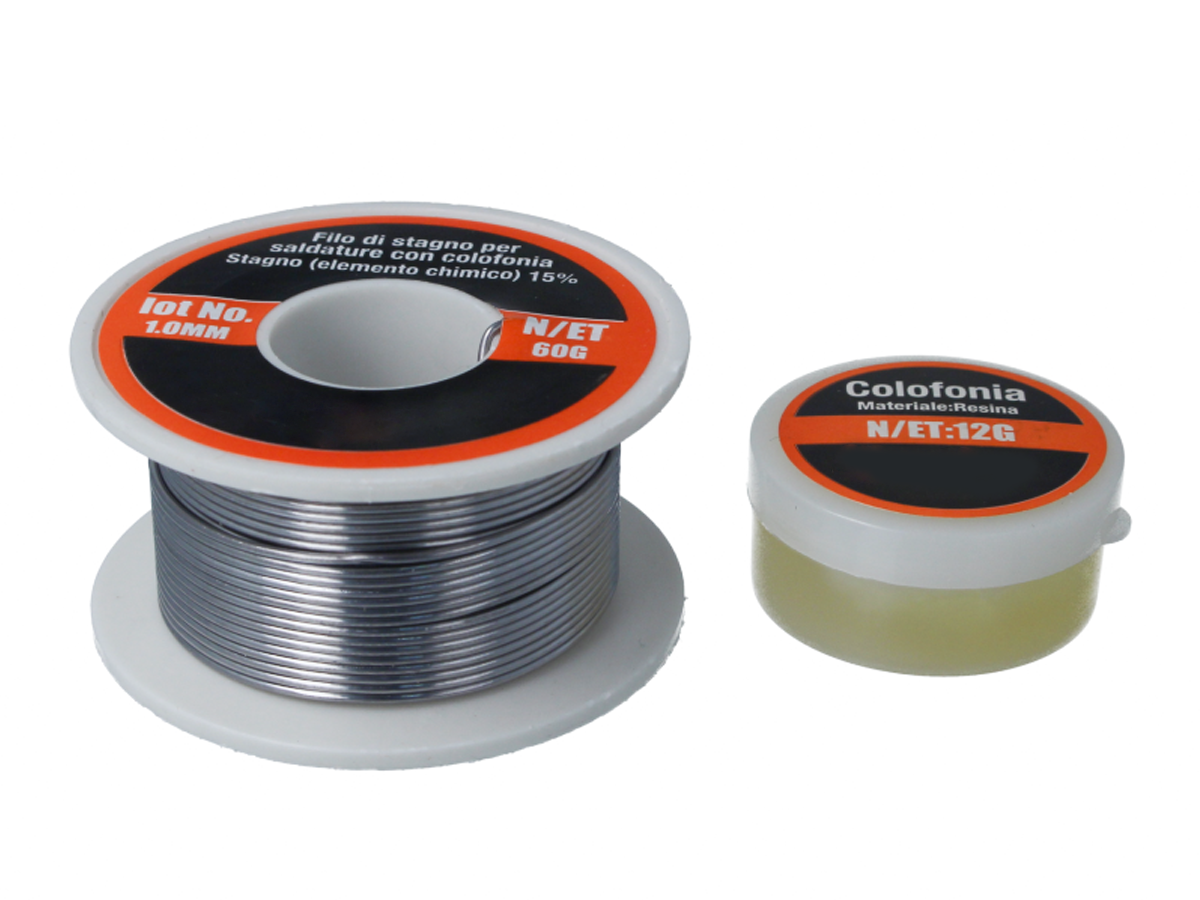 Filo Stagno Per Saldature 1mm 60g + Pasta Flussante Saldatura Rotolo di filo