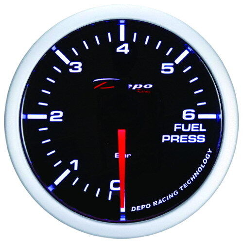 Manometro Strumento 52mm DEPO Pressione Benzina 0-6 BAR Nero STEPPER MOTOR FUME'