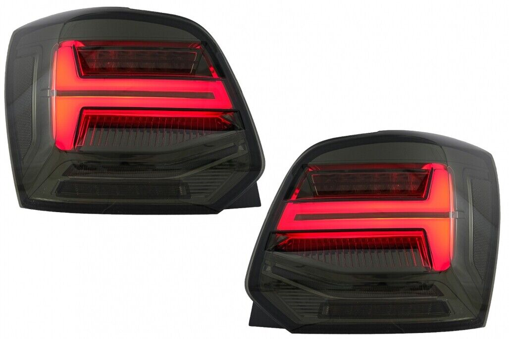 Coppia fari fanali posteriori TUNING POLO6R 09- neri LED freccia dinamica fumè