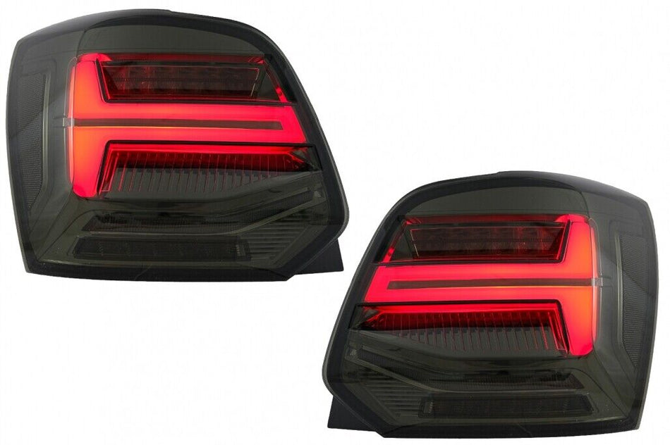Coppia fari fanali posteriori TUNING POLO6R 09- neri LED freccia dinamica fumè