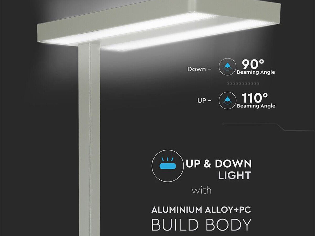 Piantana Lampada Led Da Terra Moderna Argento Interruttore Rotella Corner
