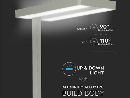 Piantana Lampada Led Da Terra Moderna Argento Interruttore Rotella Corner