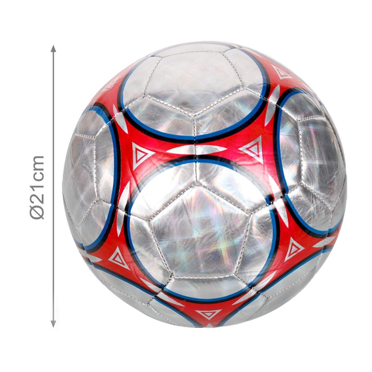 Palla da Calcio per Training Sport e Tempo Libero Colore Rosso Argento Diametro